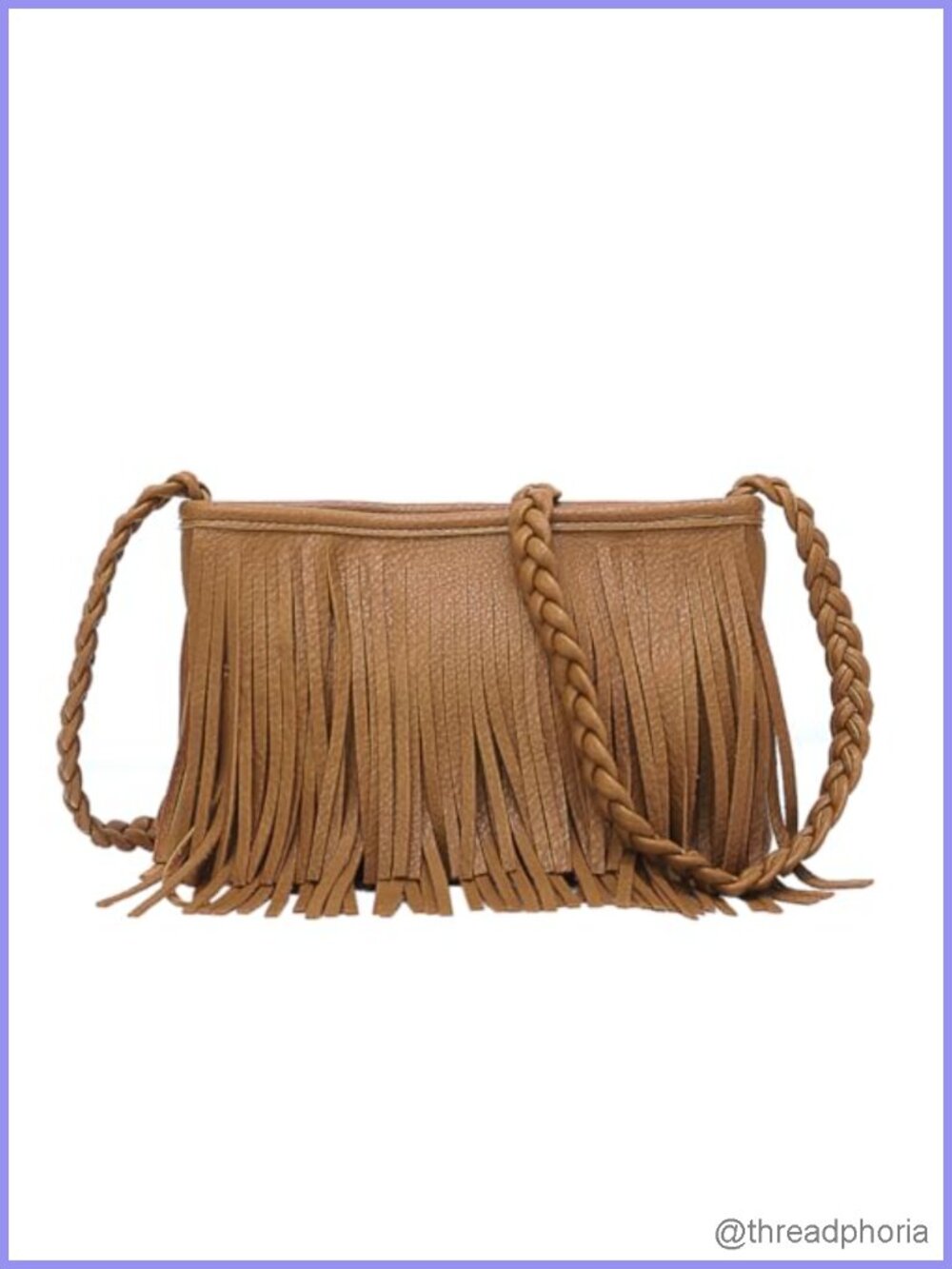 Fringe Crossbody Bag PU Leather Bohemian Hippie Sling Shoulder Purse Women